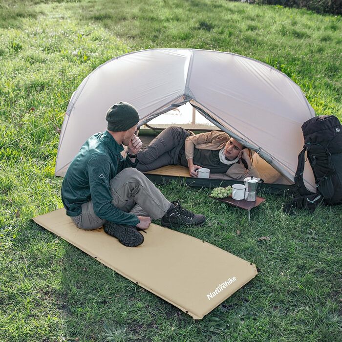 Самонадувний килимок Naturehike для кемпінгу, товщина 5 см, міцний туристичний матрас для похідів, наметів та гамаків, колір Khaki