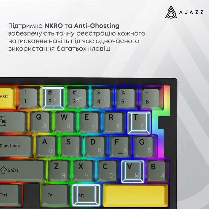 Дротова магнітна клавіатура Ajazz AK029 Ice lsland Magnetic Switch (AK029-I-WB)