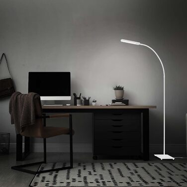 BRILONER LED торшер з димером, сенсорний, регульований теплий і холодний білий, лампа для читання, підлогова лампа для вітальні, світильник стельовий, 20,8x20,8x183 см, білий