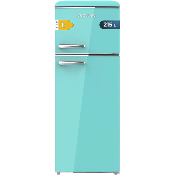 Холодильник Cecotec Bolero CoolMarket 2D Origin 86L: 89,3 см, 48,7 см, 86 л, Клас E, з відділенням для льоду, внутрішнім освітленням, хромованим ручками