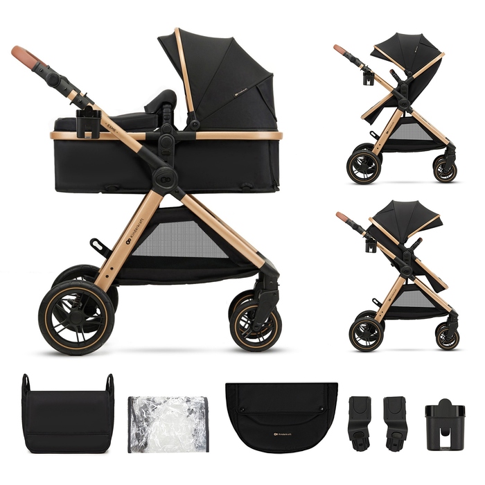 Багатофункціональний дитячий візок Kinderkraft ESME 2в1, Pure Black