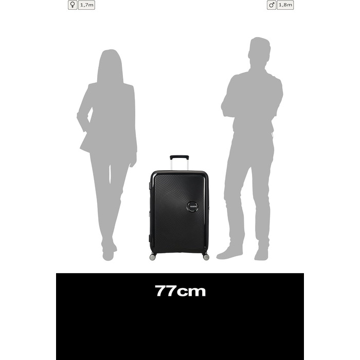 Валіза American Tourister Soundbox Spinner L, розширювана, 77 см, 97/110 л, чорна (Bass Black)