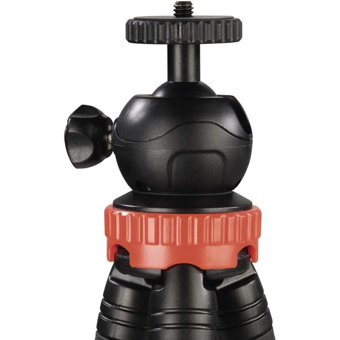 Штатив Hama Traveller Pro 4620, трипод для смартфона, 23-105 см, 1/4'', чорний/сріблястий/червоний