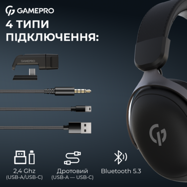 Бездротова ігрова гарнітура GamePro Asgard Freya Pro (HSW201B)
