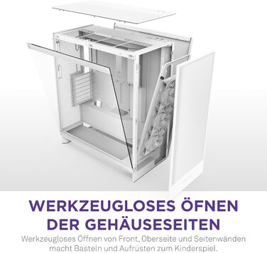 NZXT H7 Flow білий – корпус Mid-Tower ATX з високим повітряним потоком, підтримка до 3×120 мм вентиляторів для охолодження GPU, 3×120 мм фронтальні вентилятори, місце під 420 мм радіатор спереду