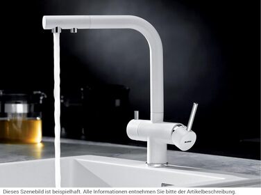 Змішувач кухонний BLANCO Fontas II з фільтром для води, висувний, Silgranit Weiß