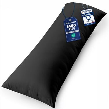 Подушка для вагітних та сну Utopia Bedding, довга подушка для підтримки тіла з м'яким наповнювачем (40x145 см, чорна)