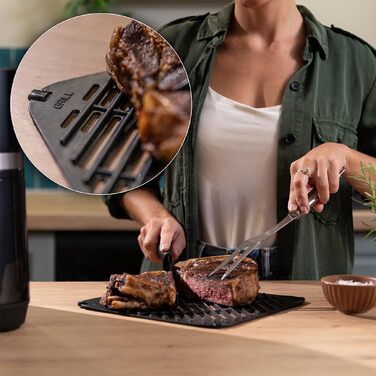 Аерофритюрниця Cecotec Cecofry & Grill Duoheat 4000 без олії, 8 л, 1900 Вт, з рухомою перегородкою та грилем, чорна