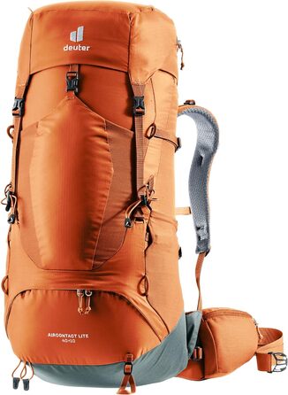 Рюкзак Deuter Aircontact Lite 40+10 л для трекінгу, каштаново-бірюзовий, легкий, одноколірний