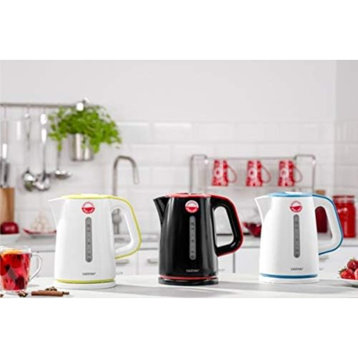 Електричний чайник Zelmer ZCK7620R, 1.7 л, 2200 Вт, з фільтром від накипу, BPA-free, автоматичне вимкнення, чорний/червоний, Польща