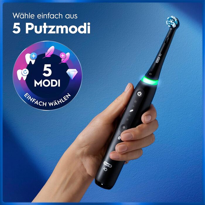Електрична зубна щітка Oral-B iO Series 5, Matt Black (чорна матова), 1 щітка + 3 смінні насадки та футляр