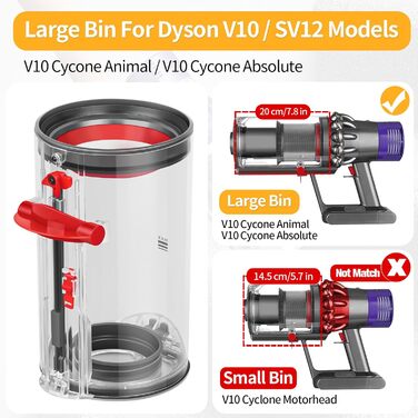 Контейнер для пилу RUKHOOL для Dyson V10 SV12, SV13, SV27, запасна частина, бокс для пилососа, відро для сміття, номер 969509-01