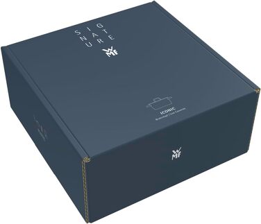 Каструля WMF Iconic 24 см з металевою кришкою, 4.2 л, сталь Cromargan, для індукційних плит