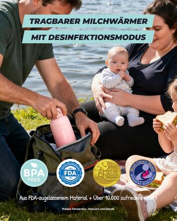 Портативний підігрівач пляшечок для годування немовлят з функцією самоочищення, 100 Вт, швидкий підігрів грудного молока, ємність 450 мл, акумуляторний, колір лавандовий