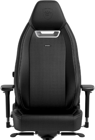 Ігрове крісло noblechairs Legend Silver Edition: ергономічний офісний стілець зі штучної шкіри PU, підтримкою попереку, 4D-підлокітниками та алюмінієвою основою, до 150 кг