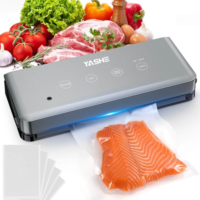 Вакууматор YASHE 5-в-1 з режимами для сухих та вологих продуктів, ширина шва 30 см, для Sous-Vide та консервації м'яса, риби, овочів та фруктів