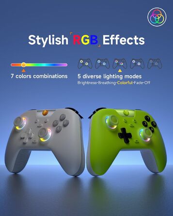 Ігровий бездротовий контролер EasySMX X05 для PC, Nintendo Switch, Steam та Android, RGB-підсвітка, Hall Effect стіки та тригери, Білий