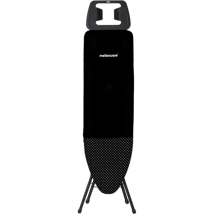 Праскавальна дошка Mellerware Steezy Board, регульована висота, міцний чохол з 100% бавовни, велика поверхня 110x32,5 см, підставка для праски, легка у використанні, не ковзає