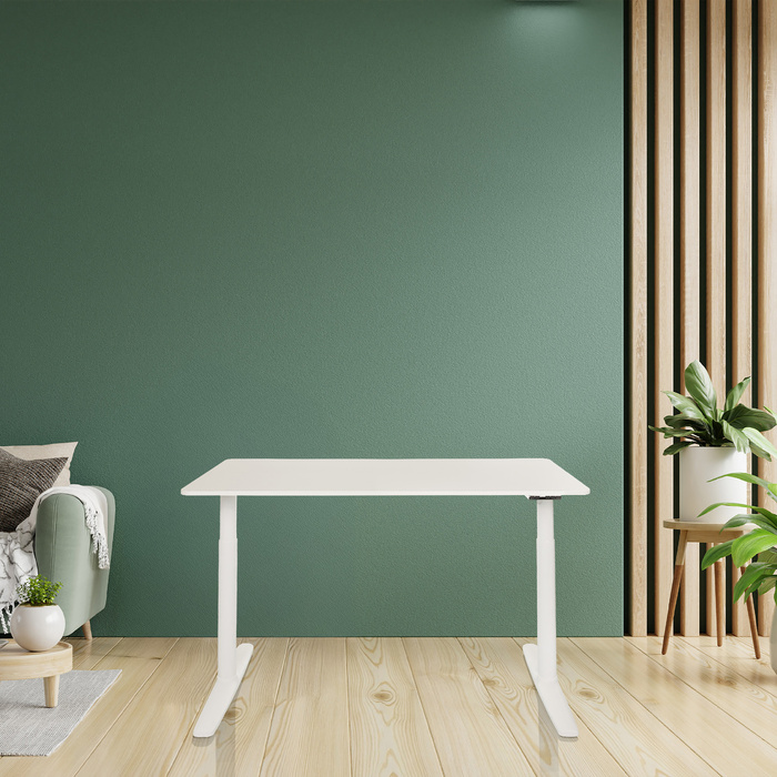 Письмовий стіл STAND PRO 140 x 70 електричний регульований по висоті білий hjh OFFICE