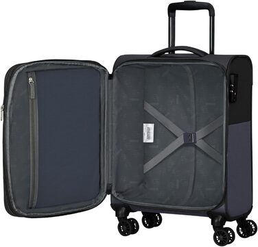 Валіза American Tourister Daring Dash Spinner L, розширювана, 77 см, 107/117 л, чорна/сіра