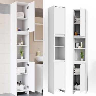Пенал для ванної Vicco Emma, білий, 30x190 см, високий шафа