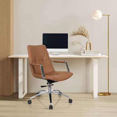 Офісне крісло / поворотне крісло SARANTO II Штучна шкіра Camel Brown hjh OFFICE