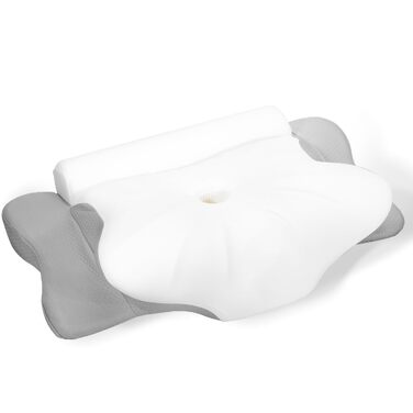 Подушка з піни Memory Foam для сну на боці LAMB, ортопедична подушка для шиї та голови, сіра