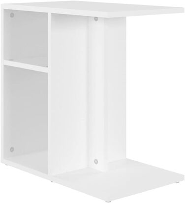 Журнальний стіл vidaXL з місцем для зберігання, білий, 50x30x50 см, деревностружковий, для вітальні, кавовий стіл, тумба для дивана