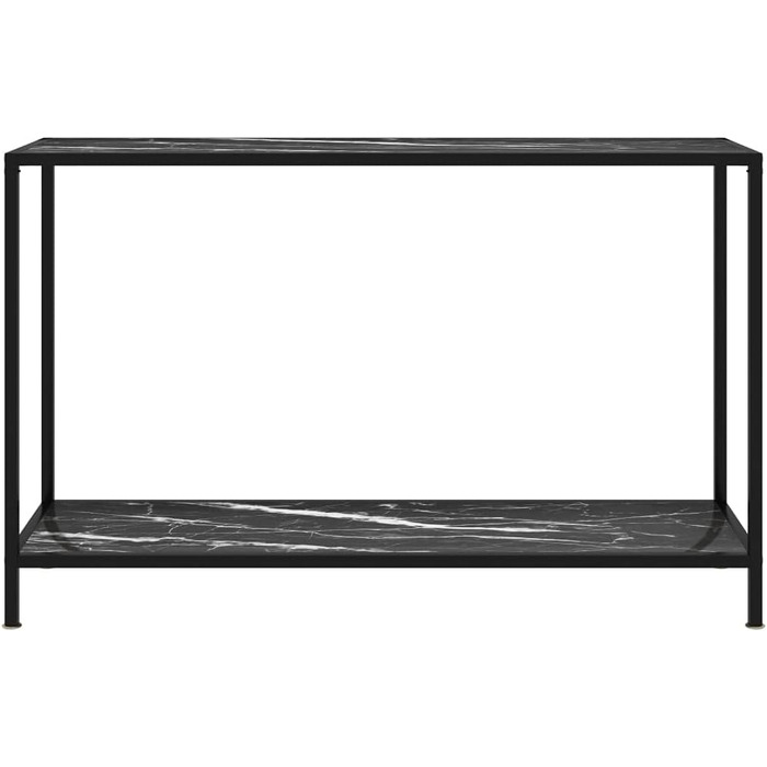 Консольний стіл vidaXL, скляний, 120x35x75 см, чорний і білий, металевий каркас, приліжковий/туалетний/декоративний стіл