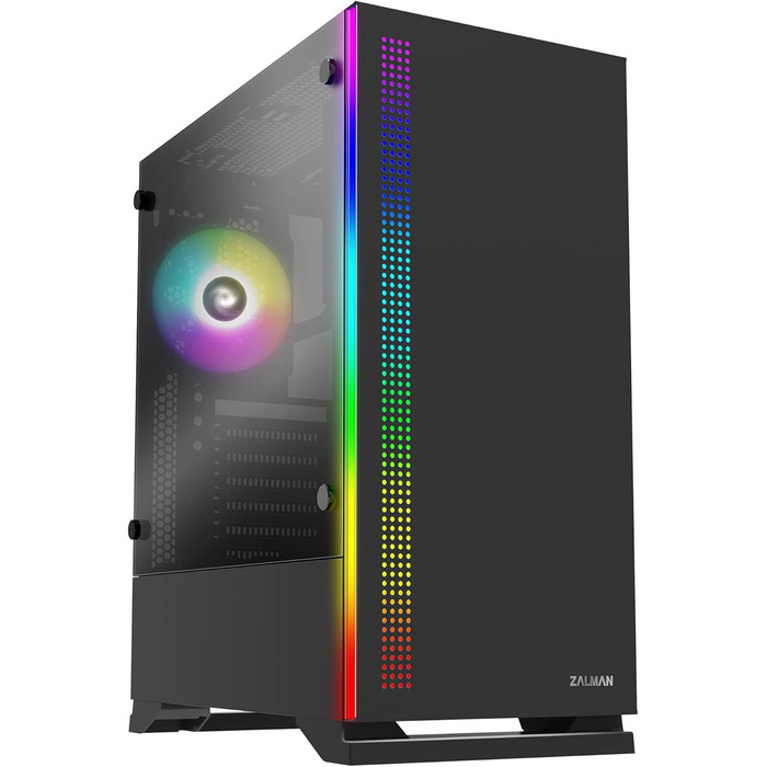 Комп'ютерний корпус Zalman S5 RGB ATX з боковими скляними панелями, чорний
