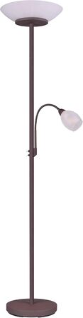 Торшер Reality Leuchten Gerry R40063124, метал коричневий, біле скло, без ламп E27/E14
