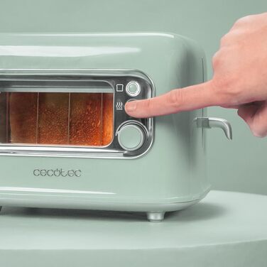 Тостер Cecotec RetroVision Vertical 700W, 2 слоти, ретро-дизайн, зелений