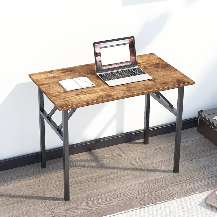 Розкладний письмовий стіл Sogesfurniture 100x60/120x60 см для комп'ютера та офісу, коричнево-чорний, AC5B-100/120-SF