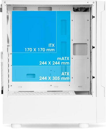 Корпус для ПК EMPIRE GAMING Sapphire ARGB середній Tower ATX/mATX/ITX, білий, з бічною панеллю із загартованого скла, 3 ARGB вентилятори 120 мм, MB Sync