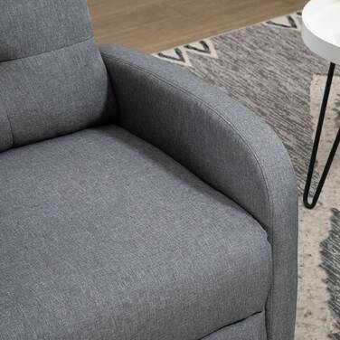 HOMCOM Recliner, Телевізор з функцією відкидання, Крісло для телевізора з білизною, М'яке крісло з пружинами-кишенями, Крісло вантажопідйомністю до 150 кг для вітальні, Grey