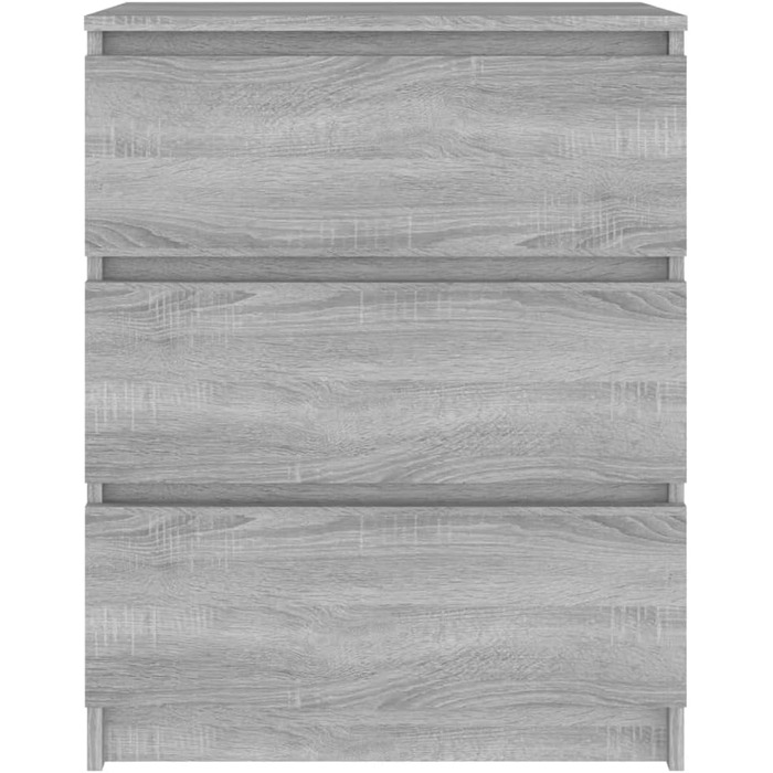 Комод vidaXL із 3 шухлядами, шафа для вітальні, сірий Sonoma, 60x35x76 см, ДСП, місткий комод-шкаф