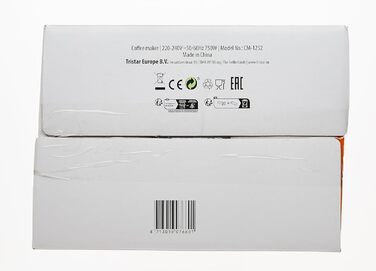 Кавоварка Tristar CM-1252, 1,25 л, 10-12 чашок, для дому і кемпінгу, біла