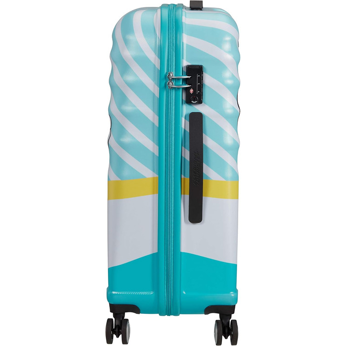 Валіза American Tourister Wavebreaker Disney Mickey Blue Kiss, 67 см, 64 л, багатобарвна, на колесах-спінерах