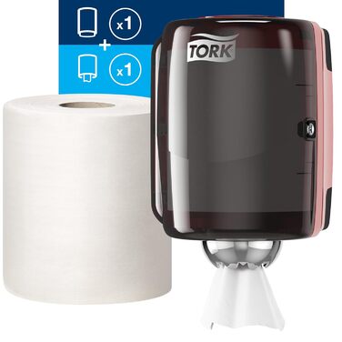 Tork настінний диспенсер для серединних рулонів + набір для поповнення, M2, універсальні паперові рушники (6 x 150,7 м)