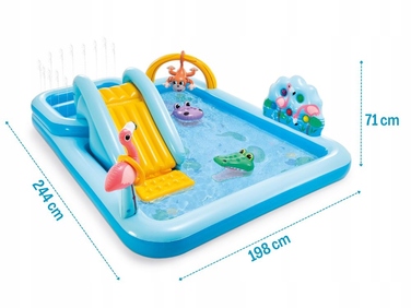 Надувний ігровий водний майданчик-басейн з гіркою Intex, 244 x 198 см