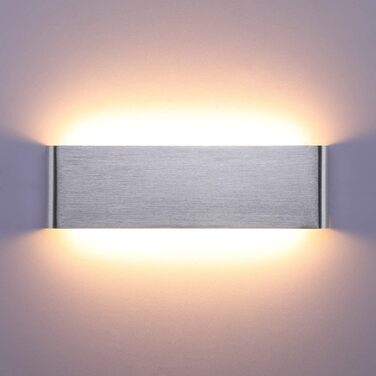 Світильник настінний LED Lightsjoy 16W, сучасний, сріблястий, IP44, тепле біле світло, 30 см, для спальні, коридору, вітальні, сходів