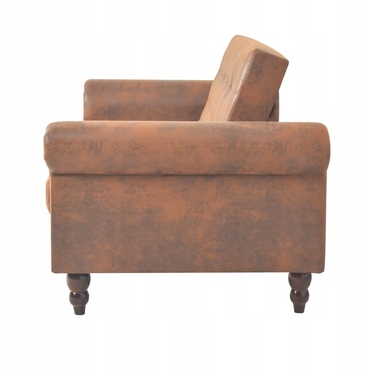 Розкладний 2-місний диван Chesterfield, коричневий, 196x58x82 см