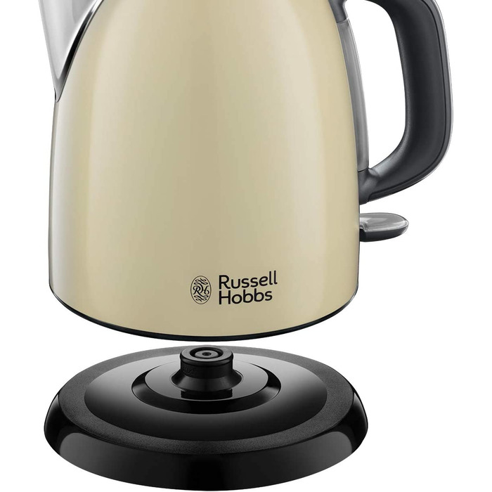 Електричний чайник Russell Hobbs Colours+ Edelstahl 1.0л, 2400Вт, з фільтром від накипу та індикатором рівня води, колір крем (24994-70)