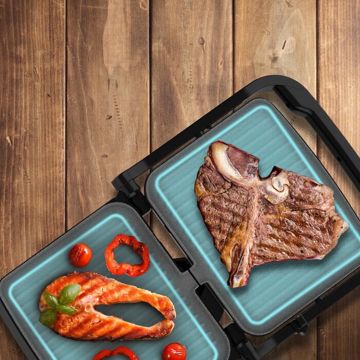 Електрогриль Cecotec Rock'nGrill 2000 з відкритим грилем, 2000 Вт, регульована температура, антипригарне покриття