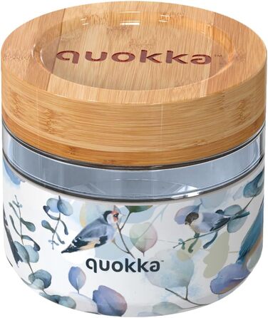 Контейнер для їжі зі скла з силіконовим чохлом Quokka Deli Blue Nature 500 мл