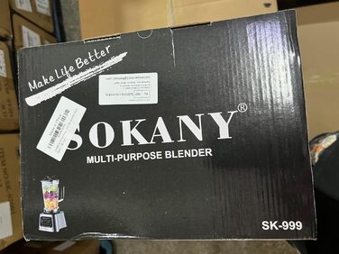 Потужний стаціонарний блендер SOKANY SK-999 6000 Вт, 2-в-1: блендер 2,5 л та кавомолка, 15 швидкостей, функції подрібнення льоду та самоочищення, без BPA, для смузі