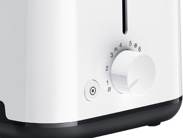 Тостер Braun Breakfast 1 HT1010WH Білий: 2 слоти, 8 режимів, підігрів булок, пластик, 900 Вт
