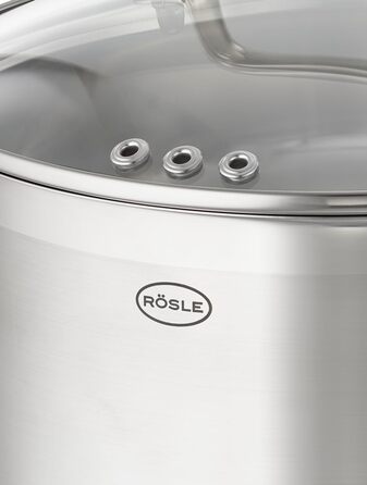 Набір каструль RÖSLE Charm 4 шт, нержавіюча сталь 18/10, скляні кришки, індукція, посудомийна машина