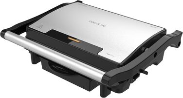 Електричний контактний гриль Cecotec Rock'nGrill Rapid з функцією сендвічмейкера. 1500 Вт, поверхня для гриля 24,5 x 17,3 см, покриття RockStone, регульована верхня пластина, з піддоном для збору жиру.