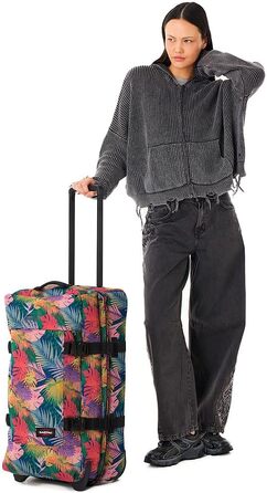 Валіза Eastpak Tranverz M 78L (67x35.5x30 см) на колесах, легка дорожня валіза з 2 відділеннями, телескопічною ручкою та TSA-замком, Brize Retro Navy